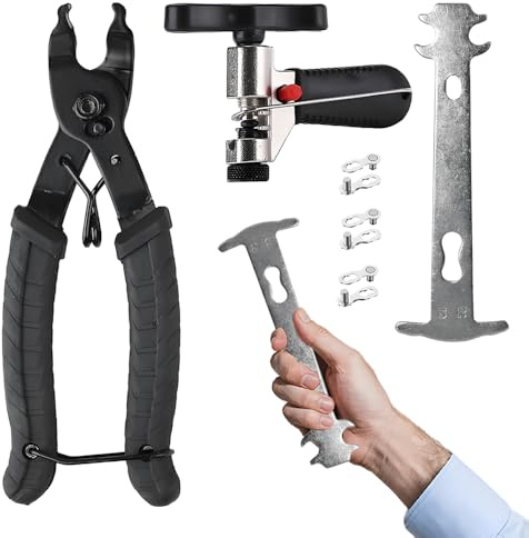 Bike Chain Tools Set, Chain Link Pliers, Chain Splitter Tool, Chain Wear Indicator Bike Repair Chain Tool Set for Road Mountain Sports Bikes Bike Maintenance Kit
