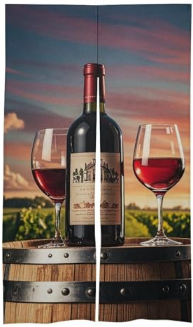 Tenda oscurante in legno per porta con botte di vino su bottiglia di vino, divisorio, tenda divisoria per porta per soggiorno, porte d'ingresso, porte scorrevoli (140 x 43 cm)