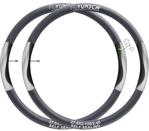 YunSCM 2PCS 57/62-584 Selbstdichtend 27.5 Zoll Schlauch 27.5x2.125/2.25/2.35/2.4 FV 48mm Presta Ventil，pannensicherer，Selbstreparierender，Kompatibel 27.5 Zoll Fahrradschlauch Verhindern und Reparieren