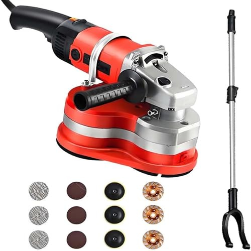 Smerigliatrice per muri Smerigliatrice angolare elettrica per cemento, 3 teste, 4, macchina per pavimenti, pialla per cemento da 2800 W con controllo a 6 velocità, 90° senza vicoli ciechi p