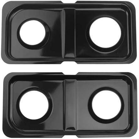 Zemibi WB34K10009 WB34K10010 Tropfpfannen-Ersatz für GE Gasherd-Serie, schwarze Edelstahl-Doppelbrenner-Tropfpfanne GE Hotpoint Auffangpfanne Tropfschalen GE Spectra XL44 Ofenteile, 2 Stück