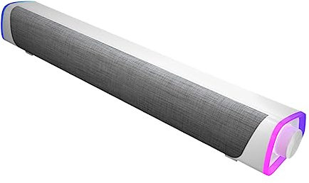 GALPADA Barra De Sonido Blanca con Doble Altavoz Sonido Estéreo Claro Diseño Compacto para Ordenador y Oficina Casa