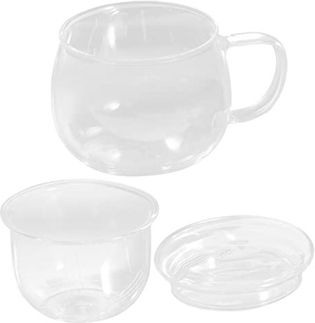 HOMOBABE Taza De Vidrio De Borosilicato Con Infusor Para Té y Agua Vaso Transparente Resistente Al Calor Con Asa Segura Para Uso Doméstico y Oficina