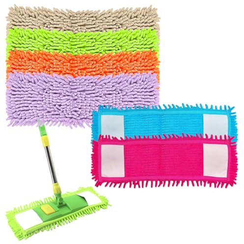 Vijixka 6 Stück Microfaser Mop Pads Ersatz Reinigung Pads Mop 40x9.5cm