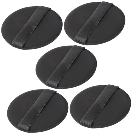 MERRYHAPY Borlas para Base de Maquillaje Negras, 5 Unidades, Tamaño Estándar, sin Látex, para Polvos Sueltos, Uso Profesional y Personal, Herramienta Cosmética Ligera y Portátil