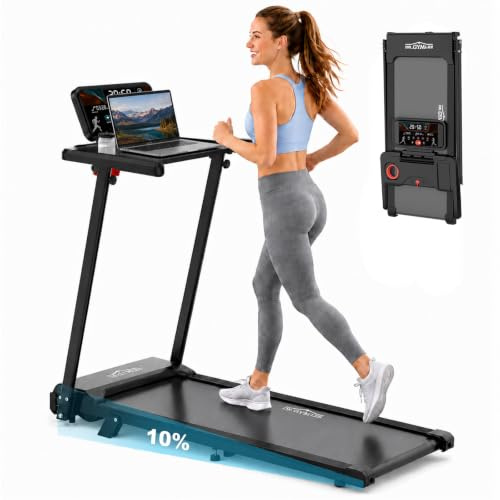 DR.GYMlee 1–12 km/h Cinta de Correr con Diseño Plegable, Inclinación 0%–10%, 6 en 1, Cinta de Caminar y Correr Silenciosa para Casa y Oficina, Pantalla LED Ajustable, Área 105×42 cm, Capacidad 136 kg