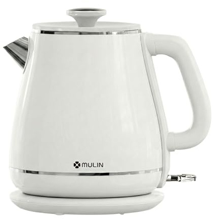 MULIN bouilloire vintage, Ébullition rapide, Bouilloire électrique 1,8l, 2200w,arrêt automatique, Base à 362°