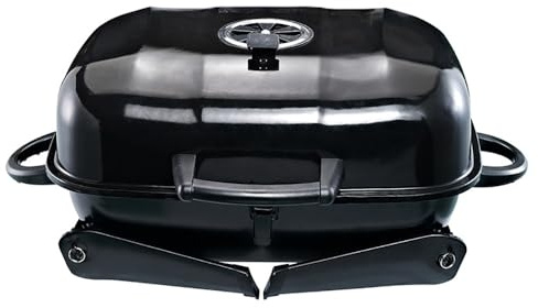Barbecue portatile a carbonella, pieghevole, per esterni, con coperchio, per campeggio, pic-nic, cucinate, design compatto e leggero per un facile trasporto