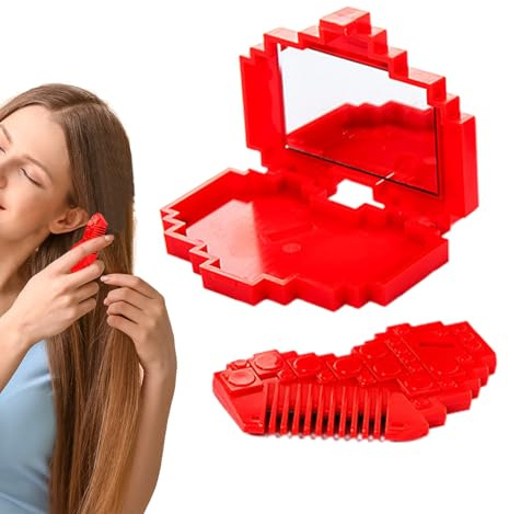 Tagliapunte per Doppie Punte - Pettine Tagliafrange Con Specchio | Trimmer a Forma di Cuore per Punte Sfaldate,Per Cura Personale Casa Routine Quotidiana Viaggio Esterno Manutenzione Rapida