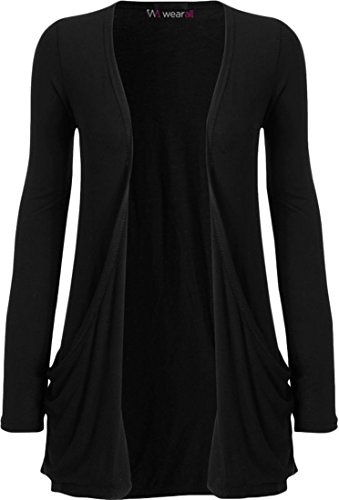 WearAll - Ladies Long Sleeve Pocket Cardigan Womens Top Sizes 8-26