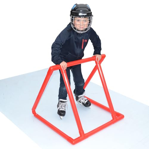 Base Bambini, Pattini, Aiuto per Imparare a Pattinare, Hockey su Ghiaccio, Pattinaggio Artistico, Colore: Rosso, 63,3x72,2x72,2cm