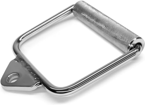 Yes4All SAT1 LAT kabelfäste, tricep-tryck-down-stång med diamantknurlhandtag, stöder upp till 400 kg (krom – enkelt D-handtag)