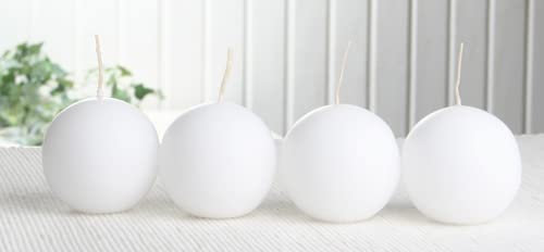 CandleCorner Kugelkerzen, 4er-Pack, 6 cm Ø, weiß