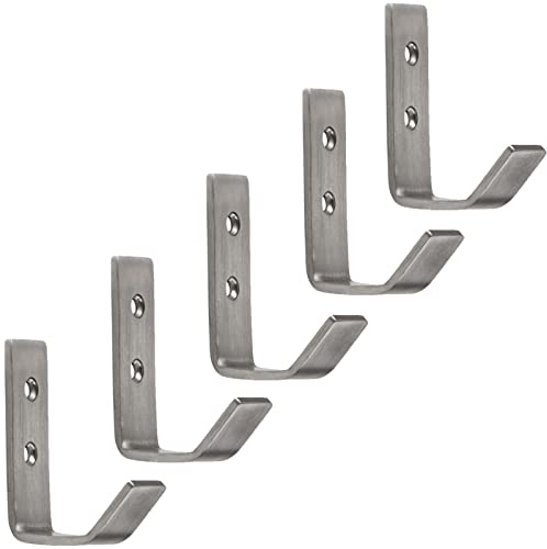 SOTECH 5 Stück Kleiderhaken ALBA echt Edelstahl 52 x 20 mm Garderobenhaken