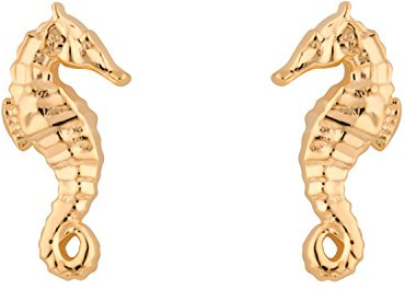 Lily Charmed - 925 Sterling Silver Seahorse Stud Earrings or 18ct Gold Plated Studs