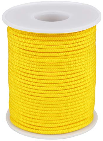 Cordel de Nailon para Collar Pulsera Fabricación de Joyas Accesorios para Manualidades (2mm-98feet, Amarillo)