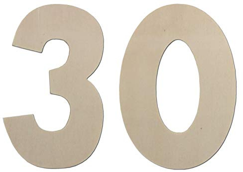 Deko Zahlen - Geburtstagsdeko 30 Geburtstag aus Holz - Ideale Geburtstag Geschenkideen oder als Party Tischdeko (20 cm)