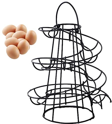 GIMOCOOL Dispensador de Huevos de Metal - Dispensador Creativo de Huevos Skelter | Estante de exhibición de Huevos Estante Organizador de Huevos Cesta de Huevos para encimera de Cocina