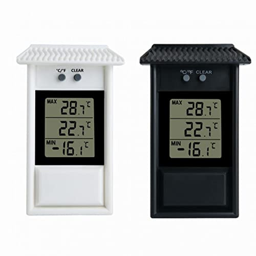 2pcs Hochpräzise Digitalanzeige mit wasserdichtem Design,Max Min Gewächshaus Thermometer für den Innen- und Außenbereich.
