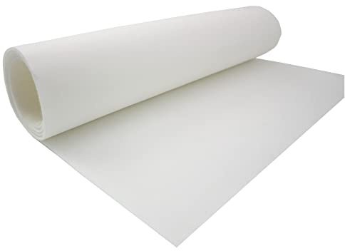 Filz Selbstklebend Soft Filzstoff Meterware 3,0mm Stark (Weiß, 50x150cm)