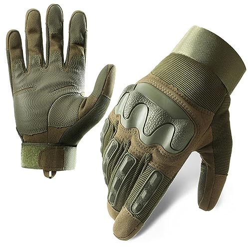 JAWSEU Militärische Taktische Handschuhe für Herren, Atmungsaktiv Motorrad Handschuhe, MTB Mountainbike Kletter Tactical Handschuhe, Harte Knöchel Handschuhe für Motorrad-Jagd Airsoft Paintball