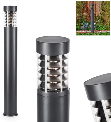 HOFSTEIN Wegeleuchte Dakar, Außenwegeleuchte aus Metall/Kunststoff in Anthrazit/Klar, moderne Außenleuchte für Garten, Außenbereich, Hof, Terrasse, Höhe 80 cm, E27, IP44