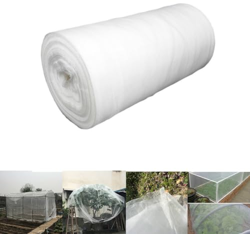 Anttyscar Insektenschutznetz Gemüsenetz Pflanzennetz Netze für Pflanzen 2x5m Gemüse Früchte vor Insekten Vögel Käfer Mücke Fliege Fliegengitter Meterware Moskitonetz Stoff Weiss 60 Mesh ﻿