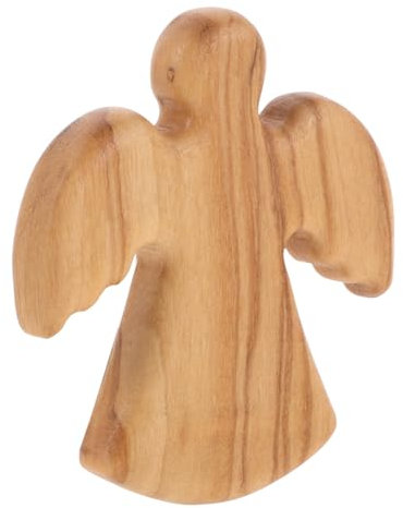 ibasenice Holzengel Zum Gebet, Handgehaltene Holzengelfigur, Tröstender Taschenengel, Handgefertigte Abstrakte Skulptur, Tischdekoration