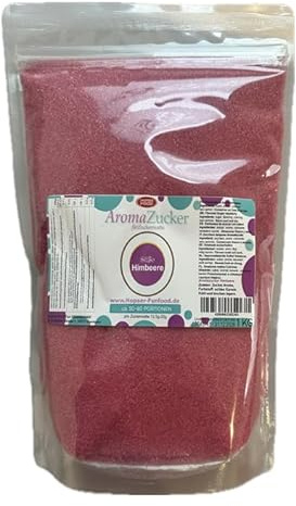 1 KG Farbzucker Aromazucker für Zuckerwatte Bunt | Erdbeere, Kirsche, Cola, Vanille, Blau Zuckerwattezucker (Himbeere)