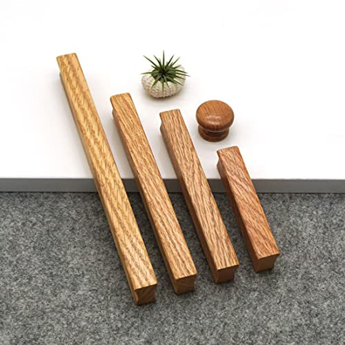 HY HUIJUN 4 Stück Holzgriffe Küchenschränke, Holz Griffe Möbel Massiv,Länge 10cm Türgriff Schrankgriff Schubladengriff für Tür Schubladen Schrank,Dekoration