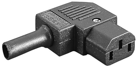 TECHZOCO Connettore IEC C13 femmina a 3 poli ad angolo, spina C13 femmina angolare, spina IEC C13, adattatore C13 3 pin angolare, IEC-60320 C13, adatto per cavo da 0,75 mm², 250 Volt, 10 A, a gomito