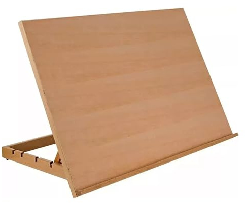 Adjustable Drawing Board Natural Wooden Table Easel Workstation for Art & Craft Portable Outdoor Sketching Board Artist Desktop Watercolor Painting Art Supplies (42 cm)