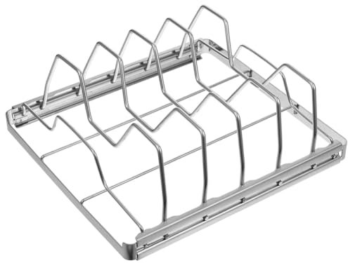 GIWFBQTR Rippchenhalter Aus Edelstahl zum Grillen, Antihaftbeschichtet, Ideal zum Grillen im Freien und im Ofen, Perfekt für Rinderrippchen