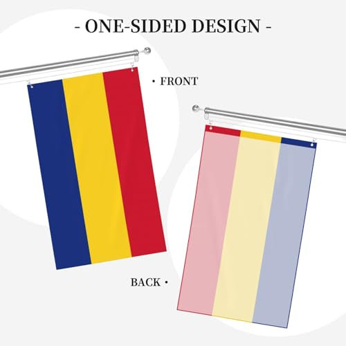 Bandera decorativa de Rumania de 3 x 5 pies, tela ligera y elegante, bandera personalizada para exteriores