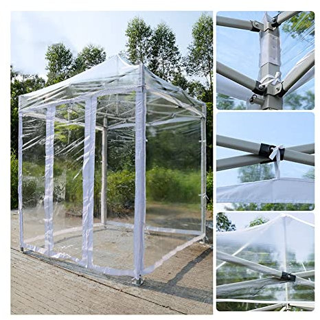 Toldo transparente desplegable con paredes de PVC para exteriores, cubierta de refugio instantáneo para protección contra la lluvia, pared lateral de repuesto para toldos instantáneos