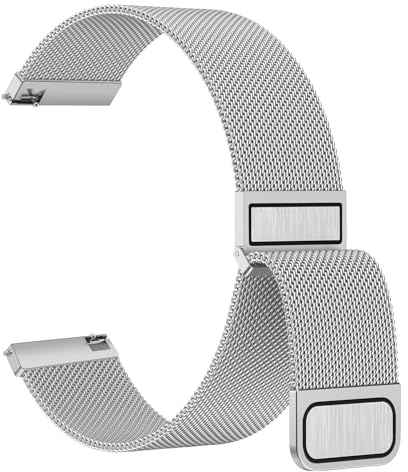 Amzpas Ersättningsarmband för smartklocka, rostfritt stål och metall, magnetiskt spänne, för män och kvinnor, 14/16/18/20/22/24 mm, 20mm