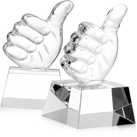 BESPORTBLE Di Cristallo Premio Competizione Premio Coppa con Decorazione Pollice in su