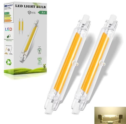 Dvnoua R7S LED 118mm Dimmbar 20W Lampen, R7S LED 118mm Glühbirne Ersatz für 200W J118mm Halogenstab, Naturweiß 4000K 2000LM Kein Flackern, 360°Abstrahlwinkel Led Stab, 2PCS