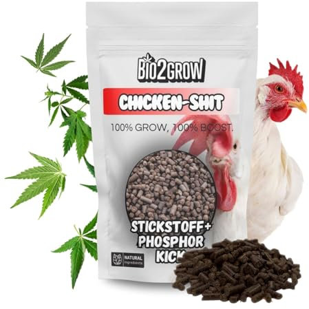 Bio2Grow Chicken Pellets Dünger 1 Kg - Grow Organisch Indoor Outdoor Anbau Pflanzen Erde