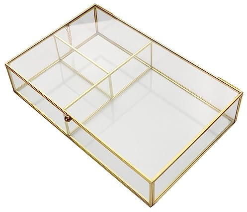 VERDANVERSE Caja de Joyas de Transparente con Tapa Organizador de Cosméticos y Joyería para Almacenar Collares Pulseras y Aretes Pequeño