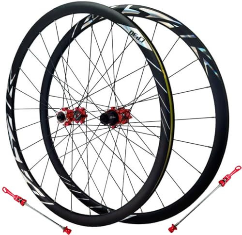 GEIRONV 700C Rennrad Radsatz mit Scheibenbremse, Legierung 24 Loch Fahrradnabe Doppelwandfelgen 4 Abgedichtete Lager 23C-45C-Reifen 7/8/9/10/11/12-Gang(XD,9 * 100/10 * 135MM)