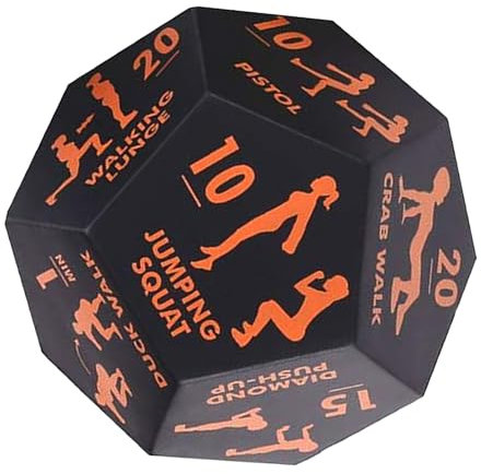 Keyubria Fitness Würfel Für Workouts | Trainingswürfel Mit 12 Seiten Für Workout Und Fitness | Sportzubehör Für Zuhause Frauen Männer Krafttraining Kniebeugen Liegestütze Ausfallschritte