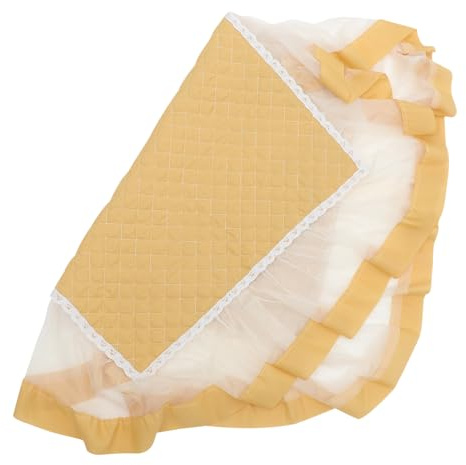 VALICLUD Decorative Lace Dust Cover for Fridge and Microwave Oven Multi Purpose Nightstands Protector Lightweight and Tear Resistant Home Accessory Yellow
