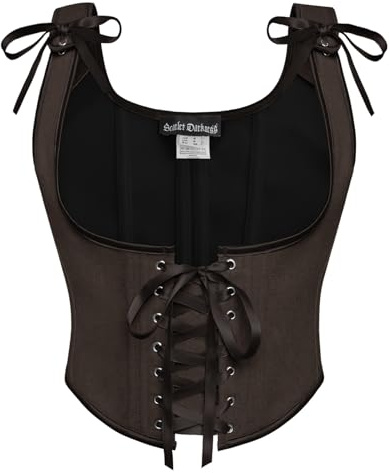 SCARLET DARKNESS Corsé renacentista para mujer, con cordones, debajo del busto, estilo vintage, medieval
