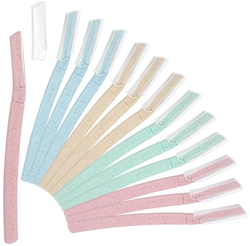 Classicseali 10 rasoi facciali, rasoio multifunzionale per viso da donna, con copertura protettiva, micro rasoi per viso donna, per viso, sopracciglia, mento, mascella, ascelle, 4 colori