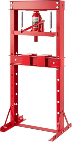 20T Hydraulic Shop Press, Heavy-Duty Adjustable h-Frame Garage Floor Shop Bearing Press with Stamping Plates to Straighten Bend or Press Parts, for Straightening/Automotive Repair/Garage Use