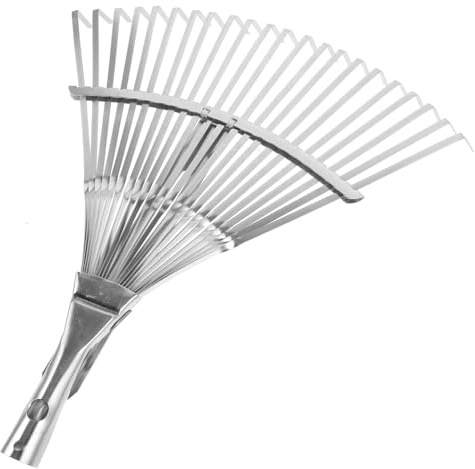 Supvox Gartenrechen Aus Metall Mit Teleskopgriff Laubharke Für Rasen Und Bodenbearbeitung Hochfester Stahl Leicht Und Vielseitig Für Gartenpflege