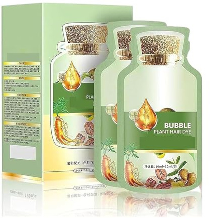 Natürliche Pflanzenhaarfarbe, Neue botanische Seifenblasen-Haarfarbe, Reiner Pflanzenextrakt, Für Frauen und Männer, 30 ml, 10 Packungen/Box