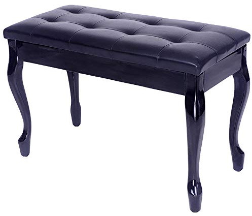 wanghaiyanBD Tabouret de piano avec rangement pour musique, tabouret de piano avec siège en cuir rembourré, convient pour un usage domestique et professionnel, marron noyer