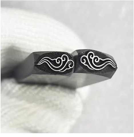 CYHTYM Schlagzahlen Kreatives handgefertigtes Metallstempelwerkzeug, 4,5 x 9,6 mm, glückverheißendes Wolkenmuster, DIY-Werkzeuge für Schmuck, Leder und Holz